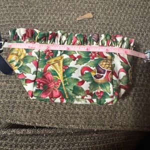 3NWOT Longaberger Festive Floral Fabric with Red, Green,and Gold Christmas liner